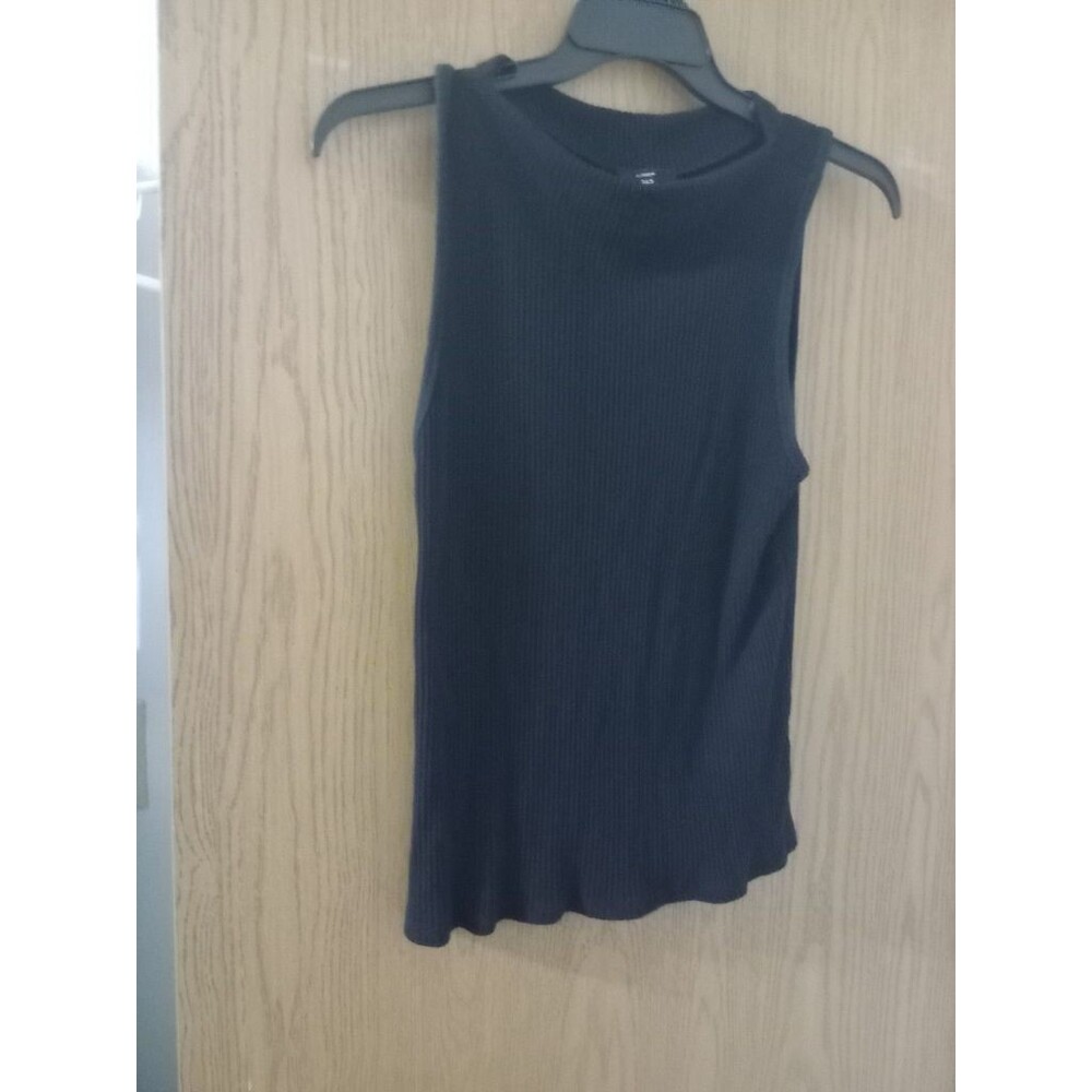 J. Crew Perfect Fit High Neck & Ribbed Tank Top In Black Size L
